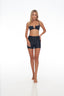 Nero black Rozal Active PowerFlex Deep V Bra – front view, sculpting and wired
