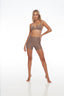 Toffee Beige Deep V Wire Bra – Rozal Active, lifting front view 