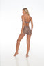 Back view of Beige Rozal Active Deep V Bra – shaping, lightweight fit