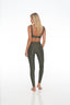 Back view of sculpting Moss Green leggings – Rozal Active PowerFlex fit