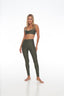 PowerFlex leggings in Moss Green – Rozal Active, front view body-hugging design