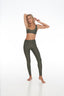 Rozal Active PowerFlex High Waist Leggings in Moss Green – full size view, flattering fit