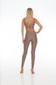 Back view of Rozal Active Toffee Beige leggings – lifting, body-hugging fit