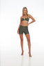 Full size view of Rozal Active Moss green shorts – designed for performance