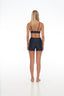 Back view of PowerFlex Nero Black shorts – flattering and compressive