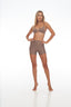 Rozal Active PowerFlex 3 Inch Shorts in Toffee Beige – front view, flattering cut
