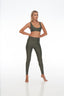 Full size view of Moss Green PowerFlex Low Cut Bra – Rozal Active gym bra with flattering, performance-driven cut