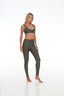 Three-quarter right angle of Moss Green PowerFlex Low Cut Bra – Rozal Active compression fit with chic minimal style
