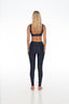 Back view of Nero Black Low Cut Bra – open style, Rozal Active fit