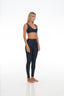 Three-quarter right view – Rozal Active PowerFlex Nero Black Low Cut Bra for pilates workout