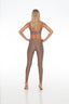 Back view – Toffee Beige Low Cut Bra by Rozal Active, minimal open back design