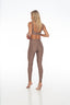Three-quarter back view of Toffee Beige Low Cut Bra – functional gym gear, Rozal Active
